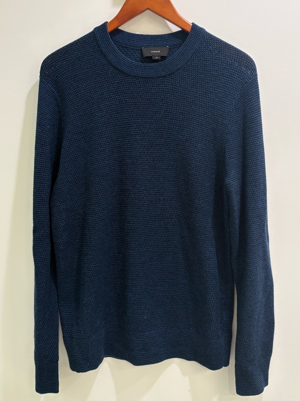 Vince Men's Textured Crewneck Sweater - Deep Navy